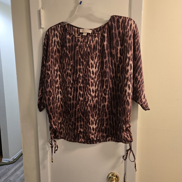 Michael Kors Vintage Grung Animal Print 3/4 Sleeve Blouse - Size XL - Picture 11 of 13